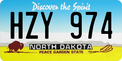 ND license plate HZY974