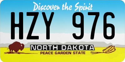 ND license plate HZY976