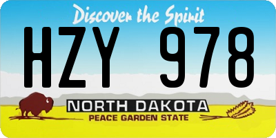 ND license plate HZY978