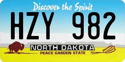 ND license plate HZY982