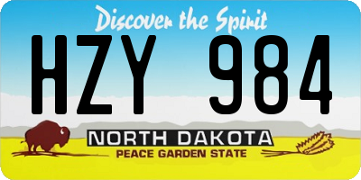ND license plate HZY984
