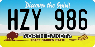 ND license plate HZY986