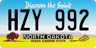 ND license plate HZY992