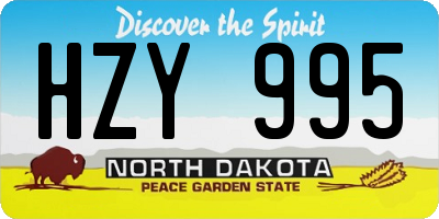 ND license plate HZY995