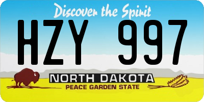 ND license plate HZY997