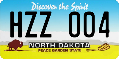 ND license plate HZZ004