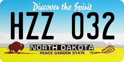 ND license plate HZZ032
