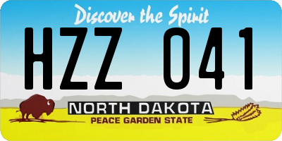 ND license plate HZZ041
