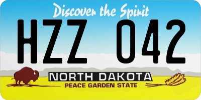 ND license plate HZZ042