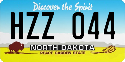 ND license plate HZZ044