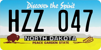 ND license plate HZZ047
