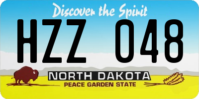 ND license plate HZZ048