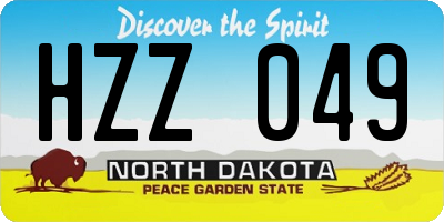 ND license plate HZZ049