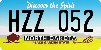 ND license plate HZZ052