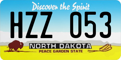 ND license plate HZZ053