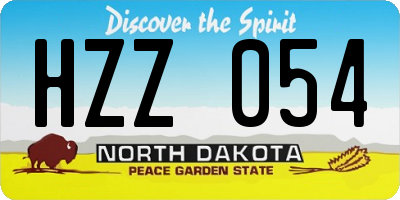 ND license plate HZZ054