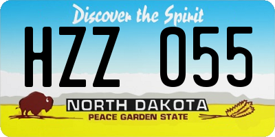 ND license plate HZZ055
