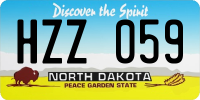 ND license plate HZZ059