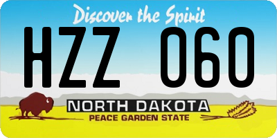 ND license plate HZZ060