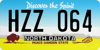 ND license plate HZZ064