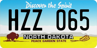 ND license plate HZZ065