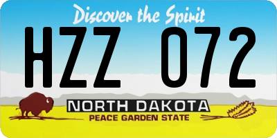 ND license plate HZZ072