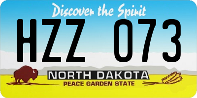 ND license plate HZZ073