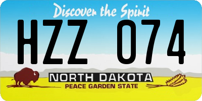 ND license plate HZZ074