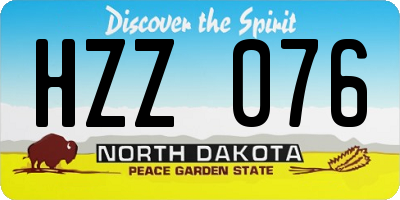 ND license plate HZZ076