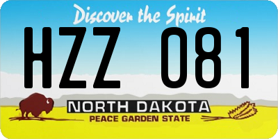 ND license plate HZZ081