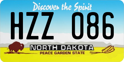 ND license plate HZZ086