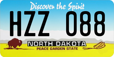 ND license plate HZZ088