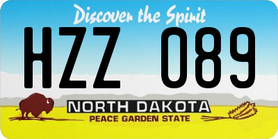 ND license plate HZZ089