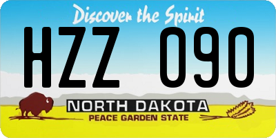 ND license plate HZZ090