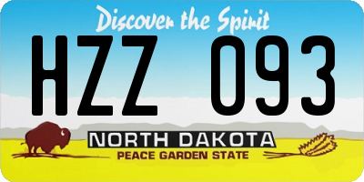 ND license plate HZZ093
