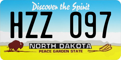ND license plate HZZ097