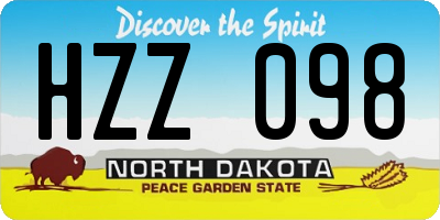 ND license plate HZZ098