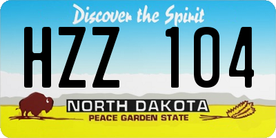 ND license plate HZZ104