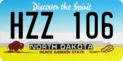 ND license plate HZZ106