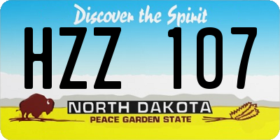 ND license plate HZZ107