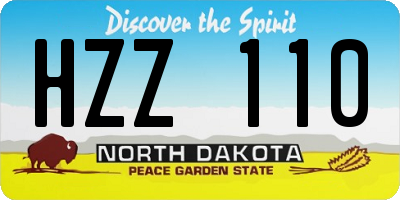 ND license plate HZZ110