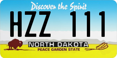 ND license plate HZZ111