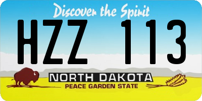 ND license plate HZZ113