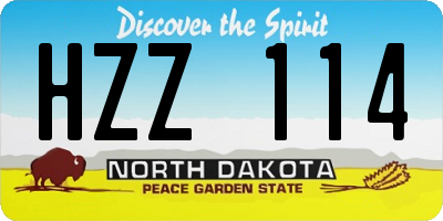 ND license plate HZZ114