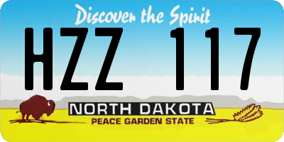 ND license plate HZZ117