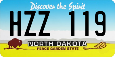 ND license plate HZZ119