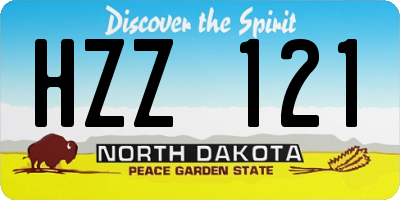 ND license plate HZZ121