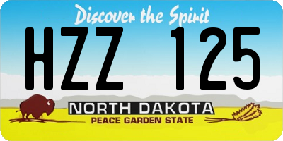 ND license plate HZZ125