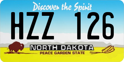 ND license plate HZZ126