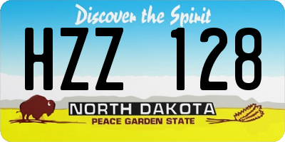 ND license plate HZZ128